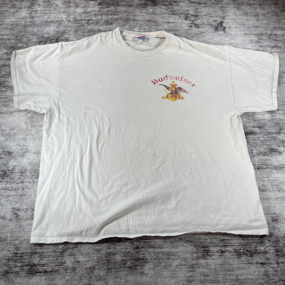 Junk Food Budweiser Clydesdales Vintage Graphic T-Shirt White XL Grungy Tee